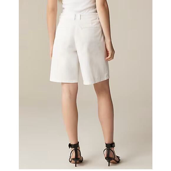 J Crew 9" Pleated Heritage Chino Shorts 2 White NWT CI581 J.Crew Travel Resort - Picture 2 of 5